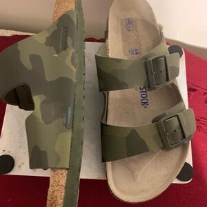 Birkenstock mens Green Camouflage Sandals